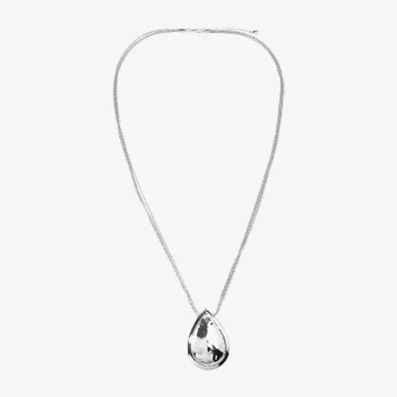 Bold Elements Silver Tone Womens 18 Inch Pendant Necklace
