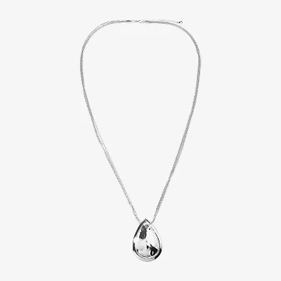 Bold Elements Silver Tone Womens 18 Inch Pendant Necklace