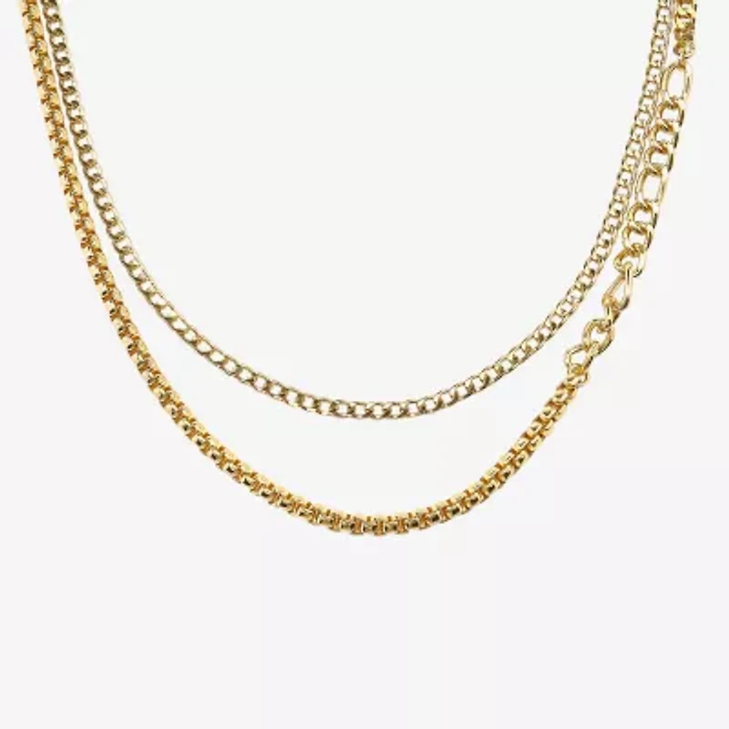 Bold Elements Gold Tone Womens 36 Inch Link Chain Necklace