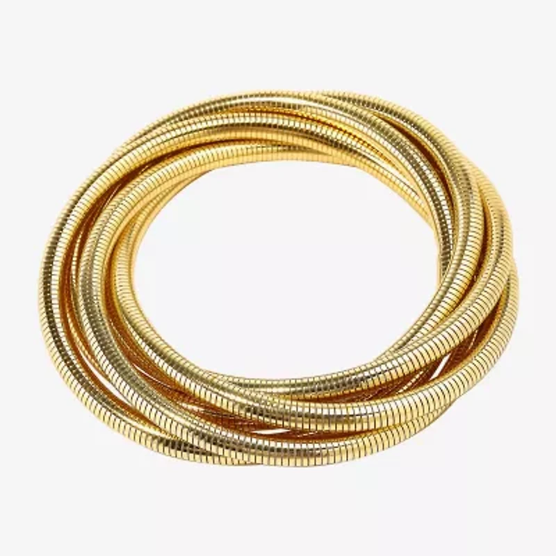 Bold Elements Gold Tone Womens Stretch Bracelet
