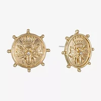 Liz Claiborne Gold Tone Nautical Bee 22mm Stud Earrings