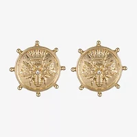 Liz Claiborne Gold Tone Nautical Bee 22mm Stud Earrings