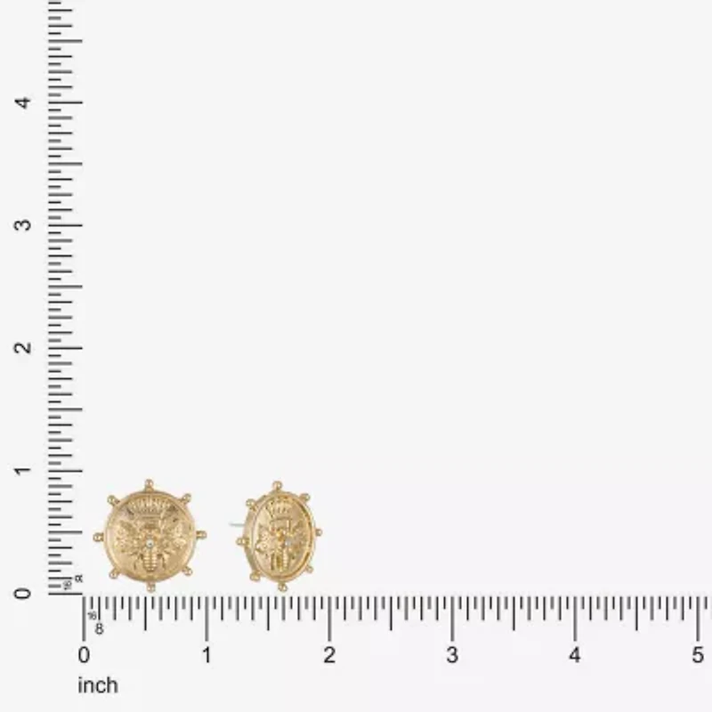 Liz Claiborne Gold Tone Nautical Bee 22mm Stud Earrings