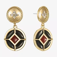 Liz Claiborne Gold Tone Nautical Womens Glass Hypoallergenic Drop Earrings