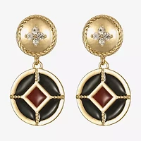 Liz Claiborne Gold Tone Nautical Womens Glass Hypoallergenic Drop Earrings
