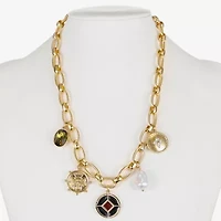 Liz Claiborne Gold Tone Nautical Charm Womens 17 Inch Collar Necklace