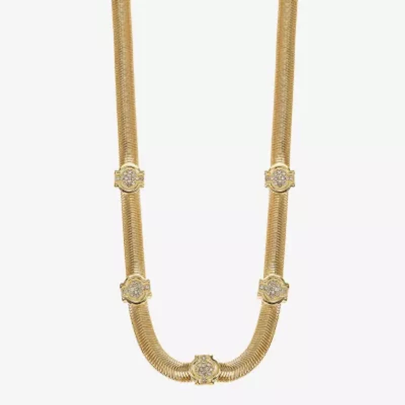 Monet Jewelry Gold Tone Womens 18 Inch Collar Necklace