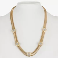 Monet Jewelry Gold Tone Womens 18 Inch Collar Necklace