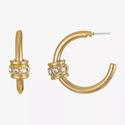 Monet Jewelry Gold Tone Womens Glass 18mm Hypoallergenic Hoop Earrings