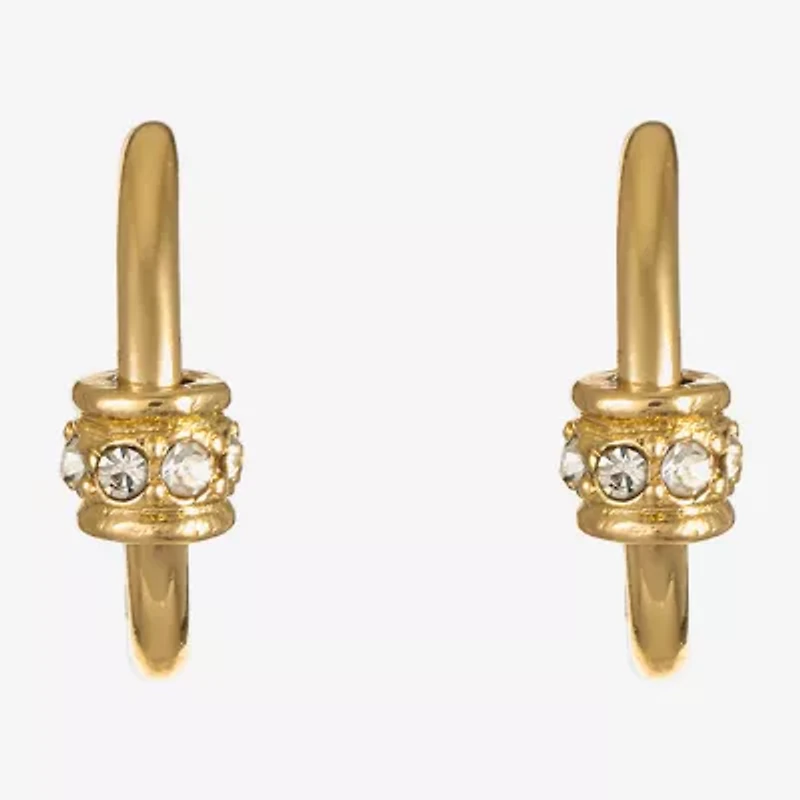 Monet Jewelry Gold Tone Womens Glass 18mm Hypoallergenic Hoop Earrings