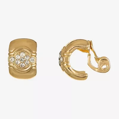 Monet Jewelry Gold Tone Womens Glass Clip On Earrings