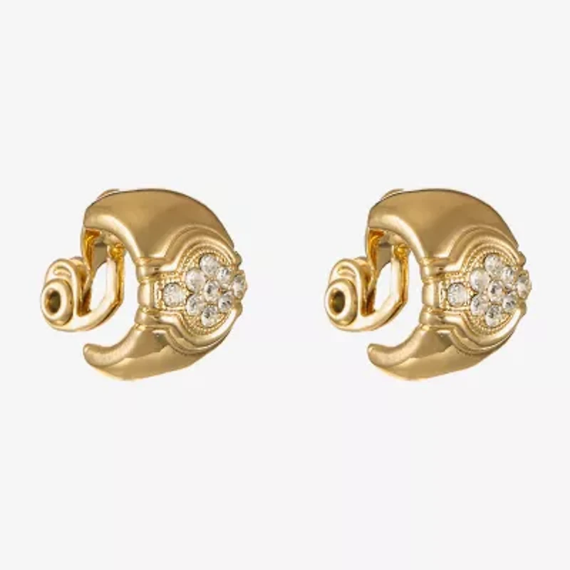 Monet Jewelry Gold Tone Womens Glass Clip On Earrings