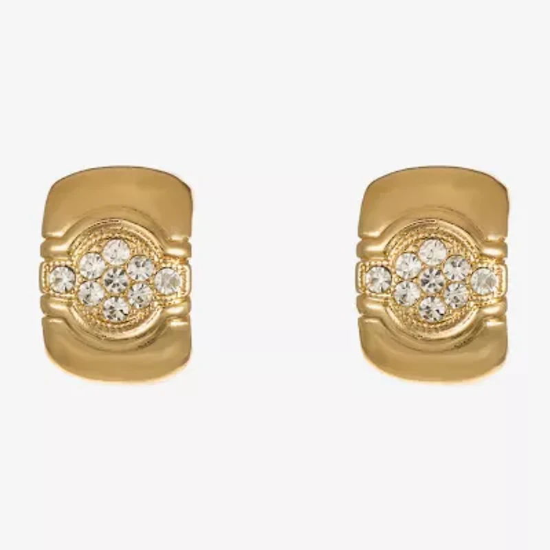 Monet Jewelry Gold Tone Womens Glass Clip On Earrings