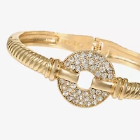 Monet Jewelry Gold Tone Pave Disc Womens Glass Bangle Bracelet