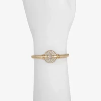 Monet Jewelry Gold Tone Pave Disc Womens Glass Bangle Bracelet