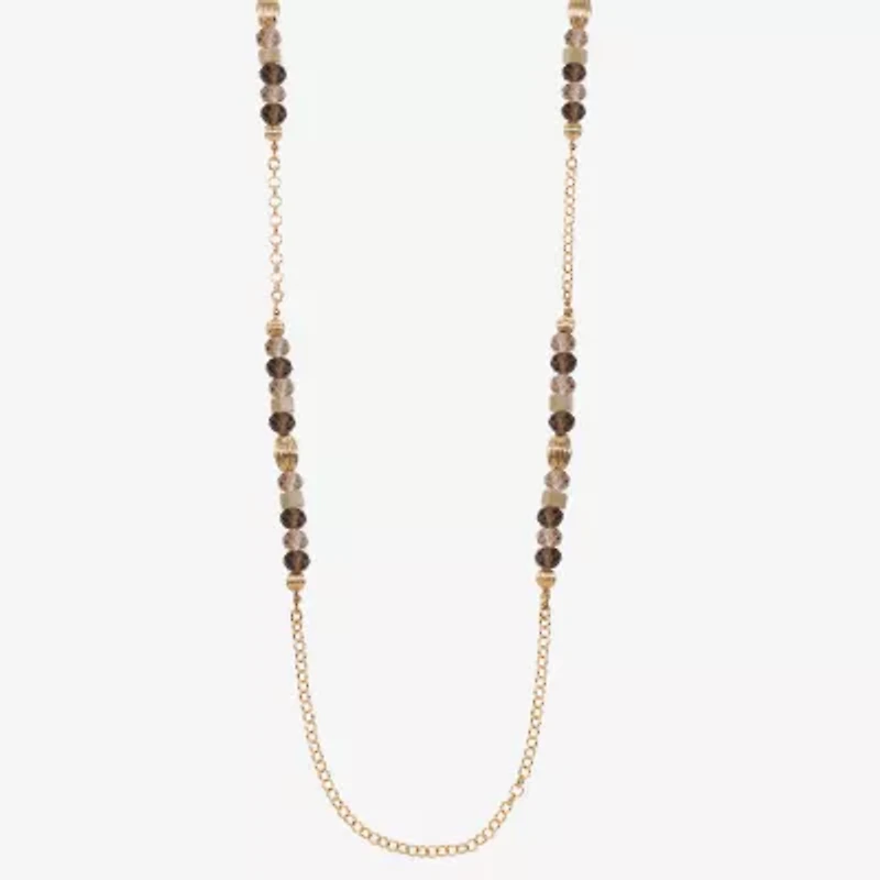 Liz Claiborne Gold Tone Womens 36 Inch Strand Necklace