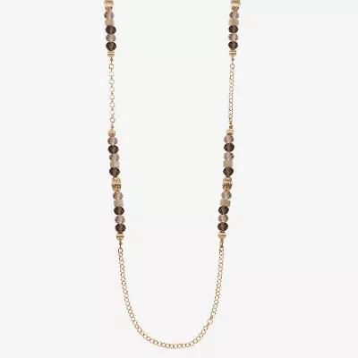 Liz Claiborne Gold Tone Womens 36 Inch Strand Necklace