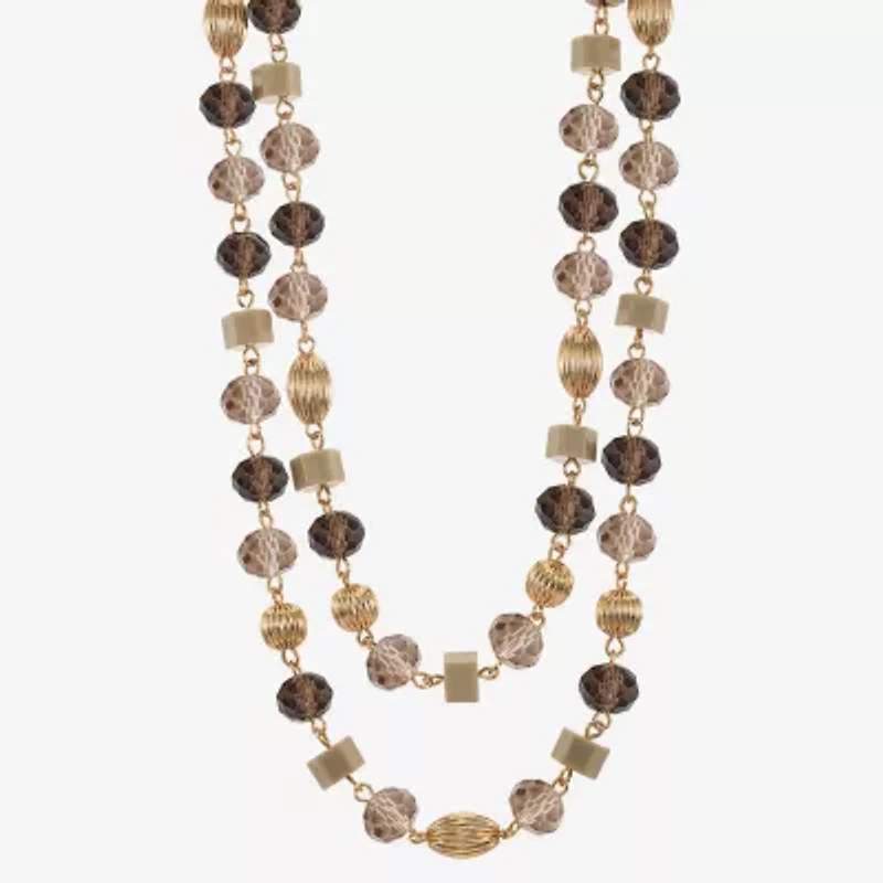 Liz Claiborne Gold Tone Womens 17 Inch Collar Necklace