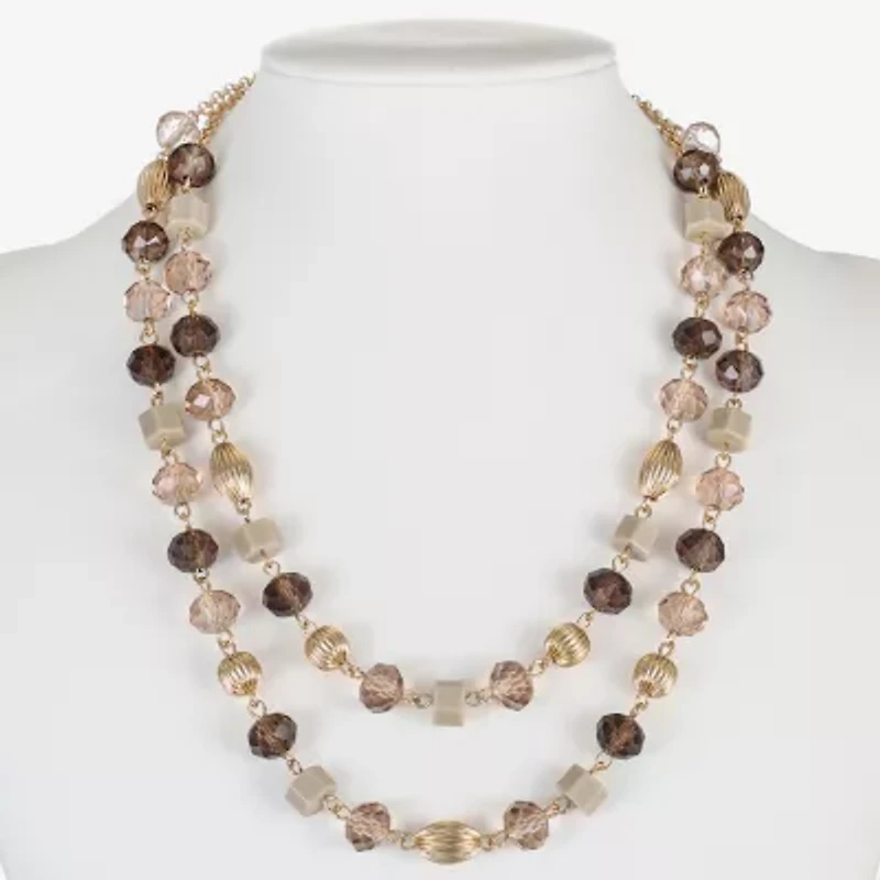 Liz Claiborne Gold Tone Womens 17 Inch Collar Necklace