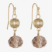 Liz Claiborne Gold Tone Womens Round Drop Earrings