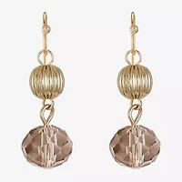 Liz Claiborne Gold Tone Womens Round Drop Earrings