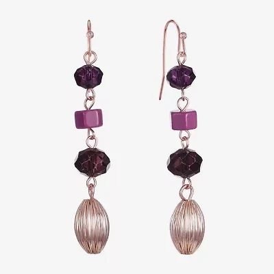 Liz Claiborne Gold Tone Womens Round Drop Earrings