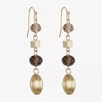 Liz Claiborne Gold Tone Womens Round Drop Earrings