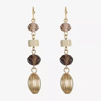 Liz Claiborne Gold Tone Womens Round Drop Earrings