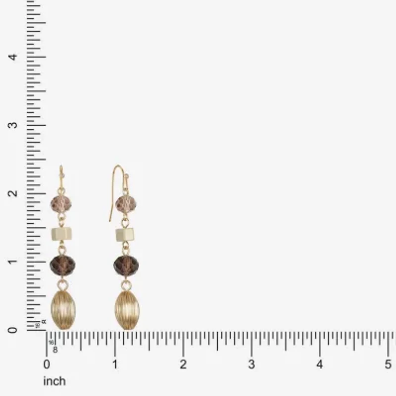Liz Claiborne Gold Tone Womens Round Drop Earrings