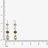 Liz Claiborne Gold Tone Womens Round Drop Earrings