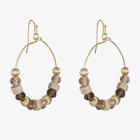 Liz Claiborne Gold Tone Womens Round Drop Earrings