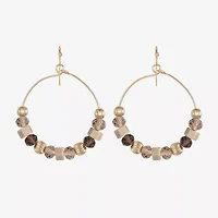 Liz Claiborne Gold Tone Womens Round Drop Earrings