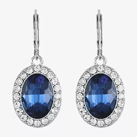 Monet Jewelry Halo Womens Glass Oval Drop Earrings
