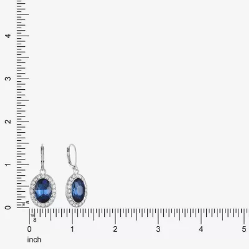 Monet Jewelry Halo Womens Glass Oval Drop Earrings
