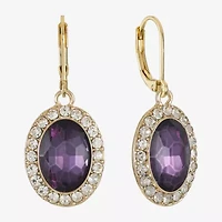 Monet Jewelry Halo Womens Glass Oval Drop Earrings