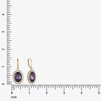 Monet Jewelry Halo Womens Glass Oval Drop Earrings