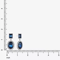 Monet Jewelry Halo Womens Glass Oval Hypoallergenic Drop Earrings