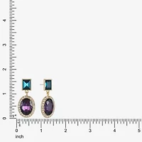Monet Jewelry Halo Womens Glass Oval Hypoallergenic Drop Earrings