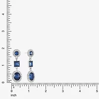 Monet Jewelry Halo Womens Glass Oval Hypoallergenic Drop Earrings