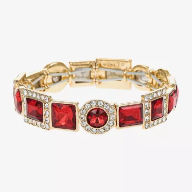 Monet Jewelry Halo Womens Glass Oval Stretch Bracelet