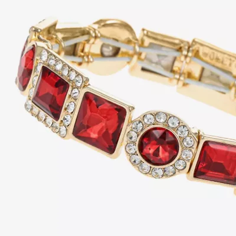 Monet Jewelry Halo Womens Glass Oval Stretch Bracelet