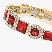 Monet Jewelry Halo Womens Glass Oval Stretch Bracelet