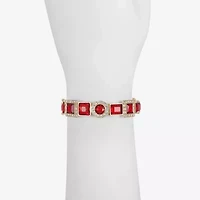 Monet Jewelry Halo Womens Glass Oval Stretch Bracelet