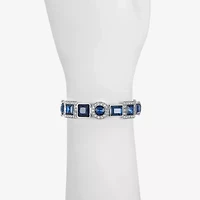 Monet Jewelry Halo Womens Glass Oval Stretch Bracelet