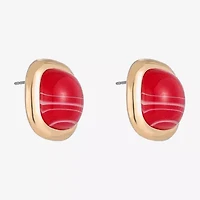 Monet Jewelry Gold Tone Red 19mm Cushion Stud Earrings