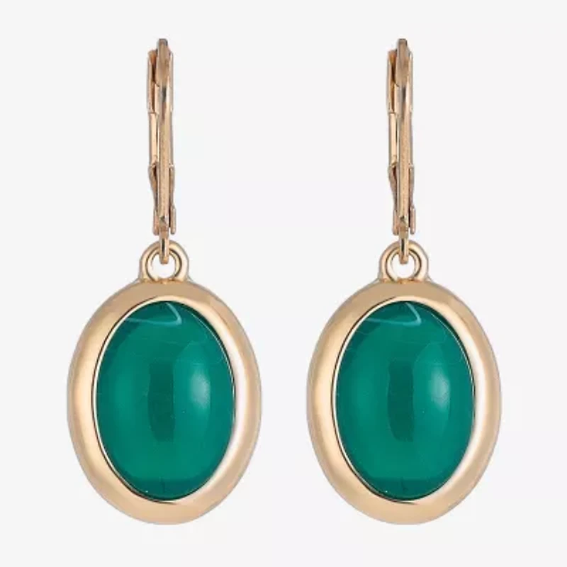 Monet Jewelry Gold Tone Womens Oval Drop Earrings