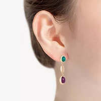 Monet Jewelry Gold Tone Womens Multi Color Round Cushion Hypoallergenic Drop Earrings