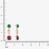 Monet Jewelry Gold Tone Womens Multi Color Round Cushion Hypoallergenic Drop Earrings