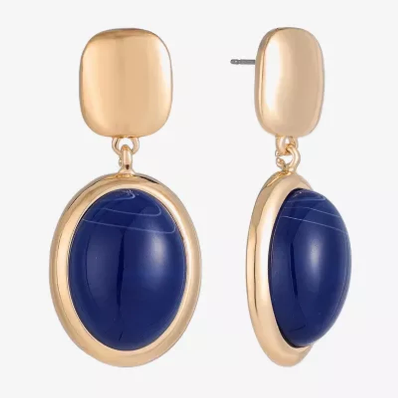 Monet Jewelry Gold Tone Womens Oval Hypoallergenic Drop Earrings