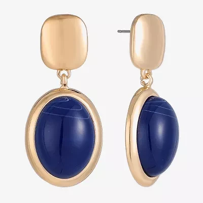 Monet Jewelry Gold Tone Womens Oval Hypoallergenic Drop Earrings